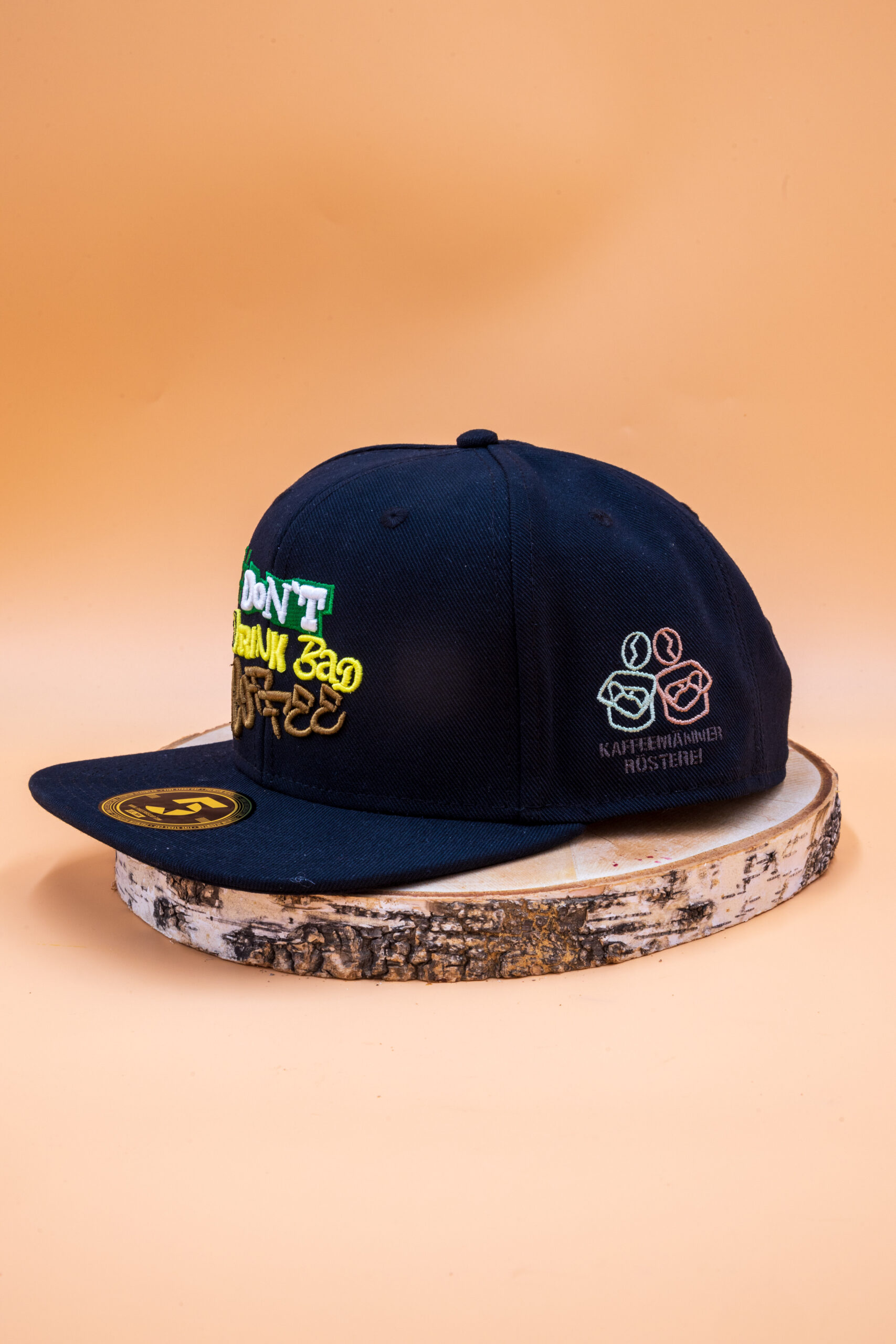 KaffeemännerCapSchwarz Side Kaffeemänner Cap Schwarz - Don´t drink bad coffee - Seitenansicht