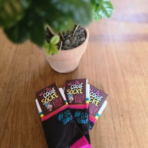 Kaffeemänner Socken Merch Schwarze Kaffeemännersocken mit buntem Design